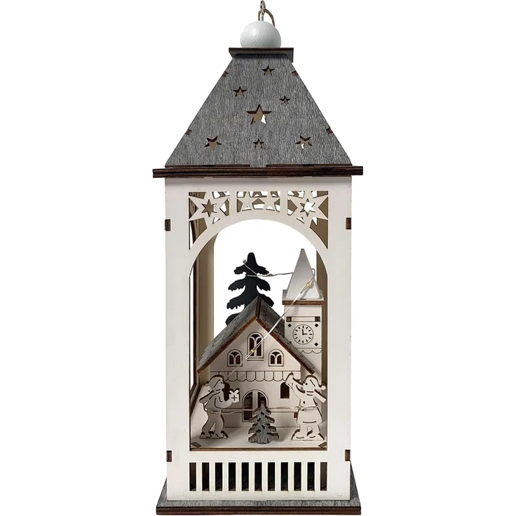 HTI-Living mit Kirche LED Weihnachtslaterne – Bild 1