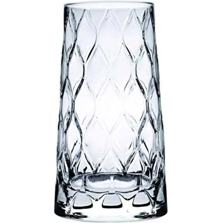 Pasabahce Gläser-Set Leafy Longdrinkglas, 4-tlg, Glas, 450 ml, 3er Set für stilvolle Drinks & Alltag