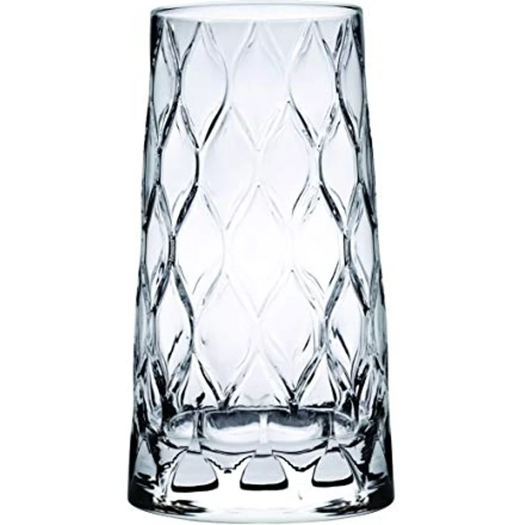 Pasabahce Gläser-Set Leafy Longdrinkglas, 4-tlg, Glas, 450 ml, 3er Set für stilvolle Drinks & Alltag – Bild 1