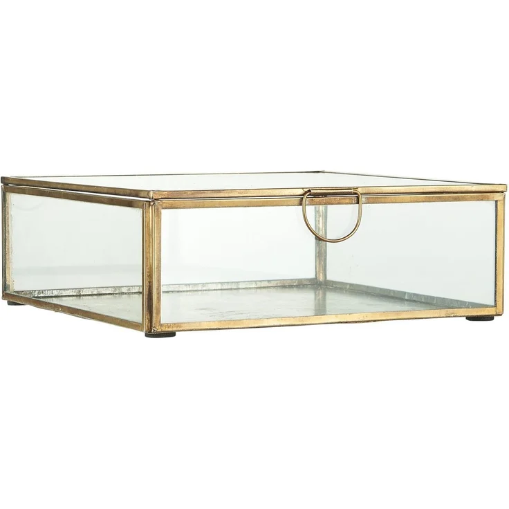 Ib Laursen - Glasbox Serviettenhalter Schmuckkasten Glas Dose Messing 0884-17