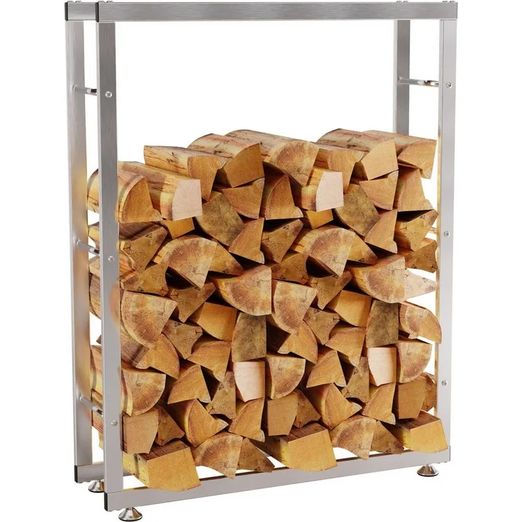 TPFLiving Kaminholzregal Brasa, BxTxH:80x25x125 cm, (Großzügige Ablagefläche für ordentlich gestapeltes Brennholz, Drei Querstreben je Seite für Sicherheit und Stabilität), Ideal für moderne Wohnräume und anspruchsvolles Interior