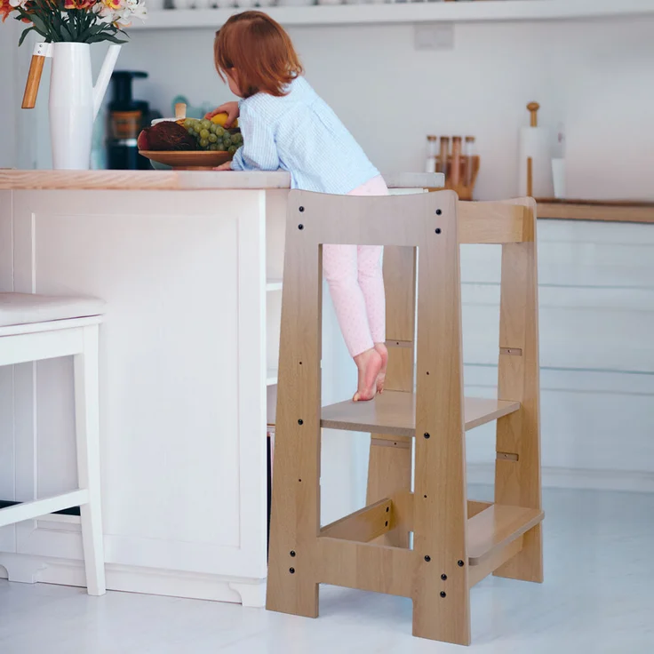 Lernturm, Holz, Kippschutz, höhenverstellbar, H 80 cm – Bild 5