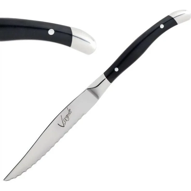 Amefa Virgule Steakmesser, 23cm, Sägeschliff, 12 Stück, Edelstahl 18-0