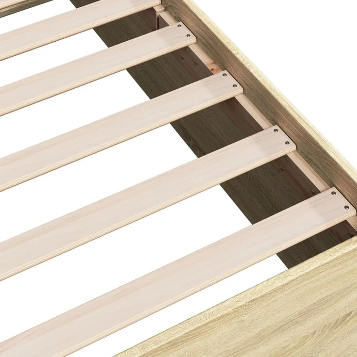 vidaXL Bettgestell Sonoma-Eiche 90x200 cm Holzwerkstoff 3281058 – Bild 7