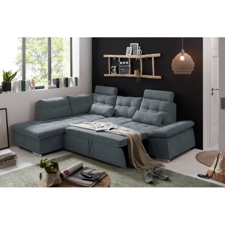Entdecken Sie zeitlose Eleganz: Das Nalo Schlafsofa von ED Exciting Design mit verstellbaren Armlehnen und Bettkasten – Bild 3