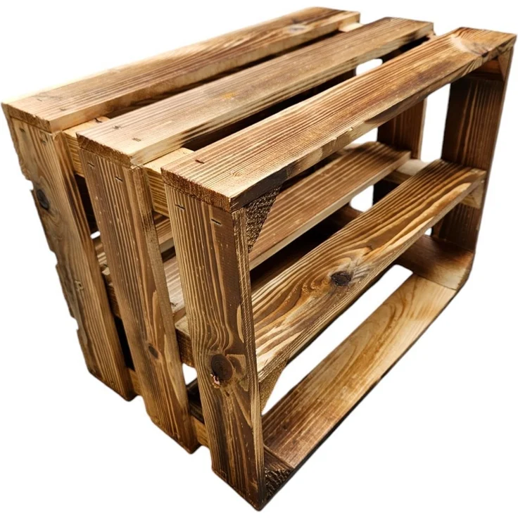 Holzkisten Obstkisten 3 x 40x30x25cm Geflammt Ablage Lang – Bild 8