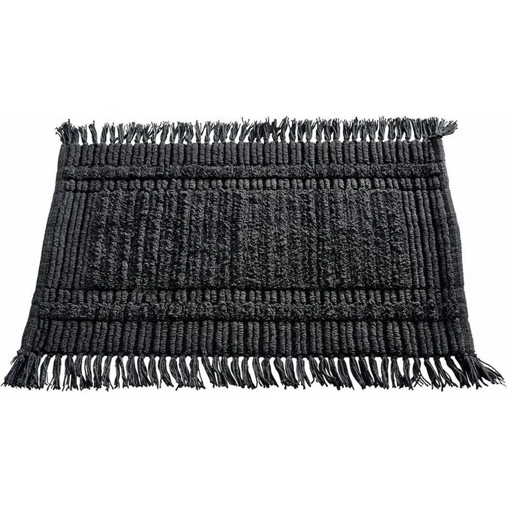 Mirabeau Badematte Badematte Nexilo schwarz, Höhe 400 mm, 100% Baumwolle, stilvolles Interieur, Weiche Baumwolle, Handgewebt