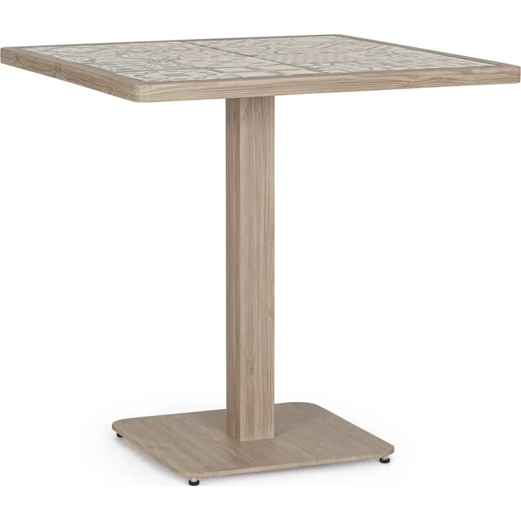Garten-Bistrotisch Aremilak - Aluminium Timber Natur, 73 x 73 cm – Bild 1