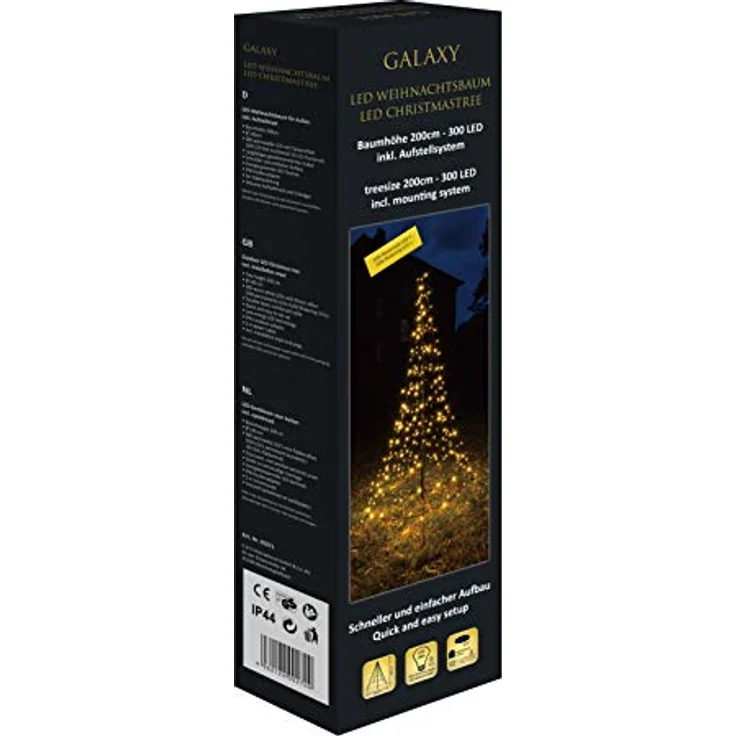 Star-Max LED Baum LED Tannenbaum GALAXY 2x1,4m 300 warmweiße LEDs außen FHS 35271 – Bild 4