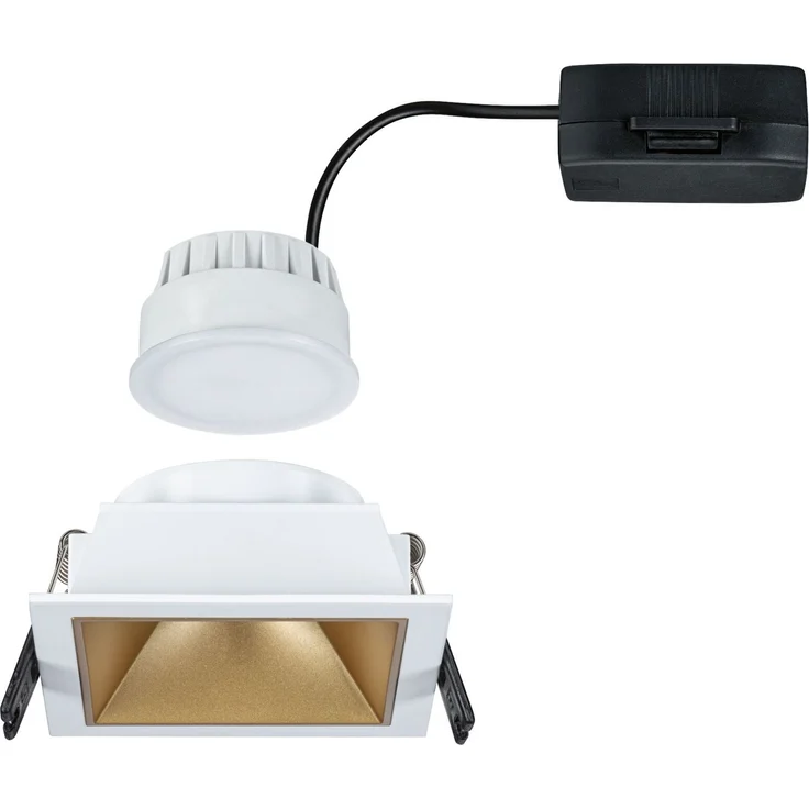 LED Einbauleuchte 3-Step-Dim Cole Coin 1er-Set IP44 eckig 88x88mm Coin 6W 470lm 230V dimmbar 2700K Weiß, Gold matt – Bild 10