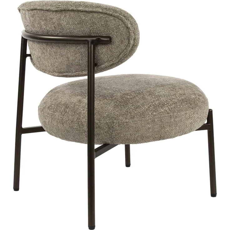 Sessel Velcira Rund, Webstoff weich gepolstert, modern, sandfarben, hoher Sitzkomfort – Bild 5