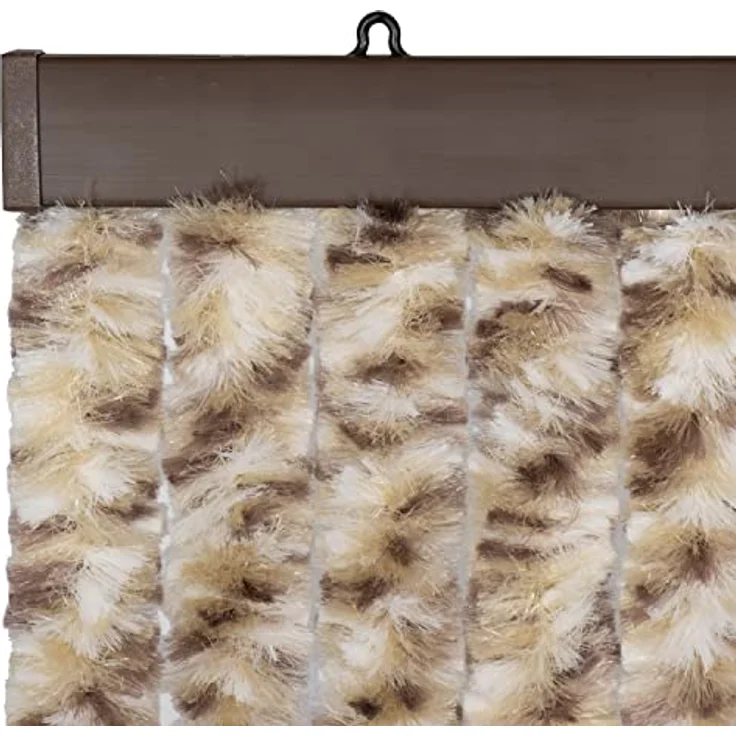 Moritz Flauschvorhang aus Chenille 100 x 230 cm braun grau meliert Türvorhang als Fliegenschutz Insektenschutz für Camping Wohnwagen – Bild 4