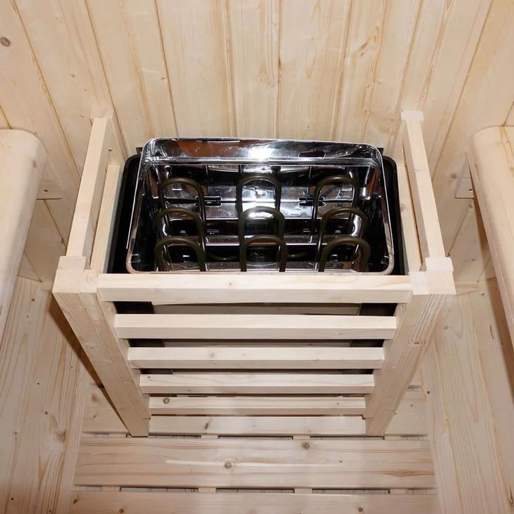 XXL Luxus Outdoor Fasssauna 195x220 cm SET Sauna inkl. 8 KW Saunaofen 4 Pers. – Bild 6