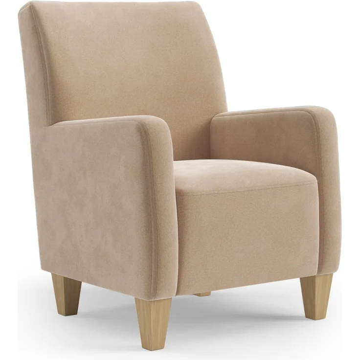 Cavadore Sessel Vida / Polstersessel im trendigen Design / 74 x 93 x 81 / Mikrofaser, Hellbraun-Beige – Bild 1