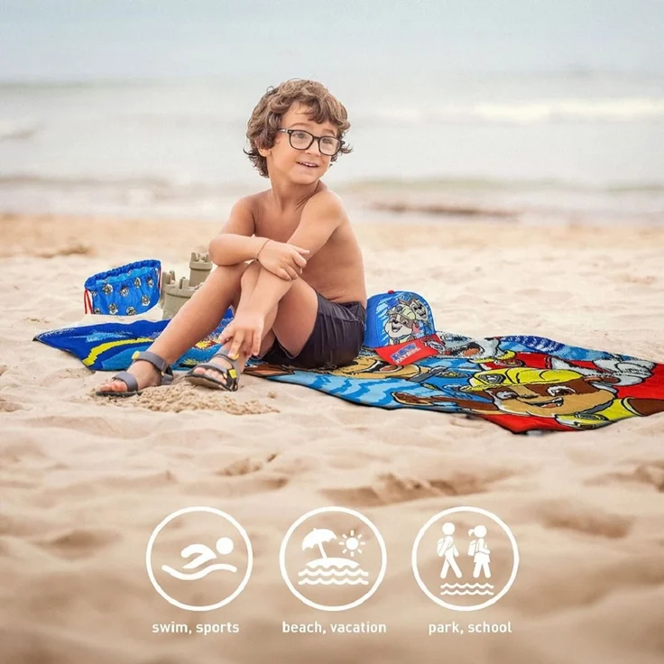 Paw Patrol Sommerset Strandtuch Kappe und Tasche für Fans von Paw Patrol – Bild 4