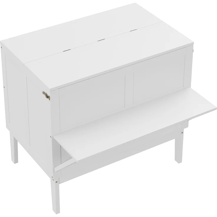 Schrankbett 90x200 cm, Wandbett mit Lattenrost, Wandklappbett, vertikales Schrankbett mit Lattenrost, Jugendbett, weiß – Bild 9