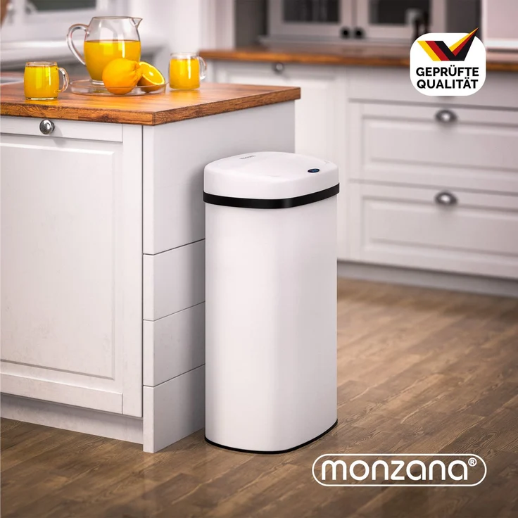MONZANA® Mülleimer mit Sensor Küche 50L Weiß – Bild 2