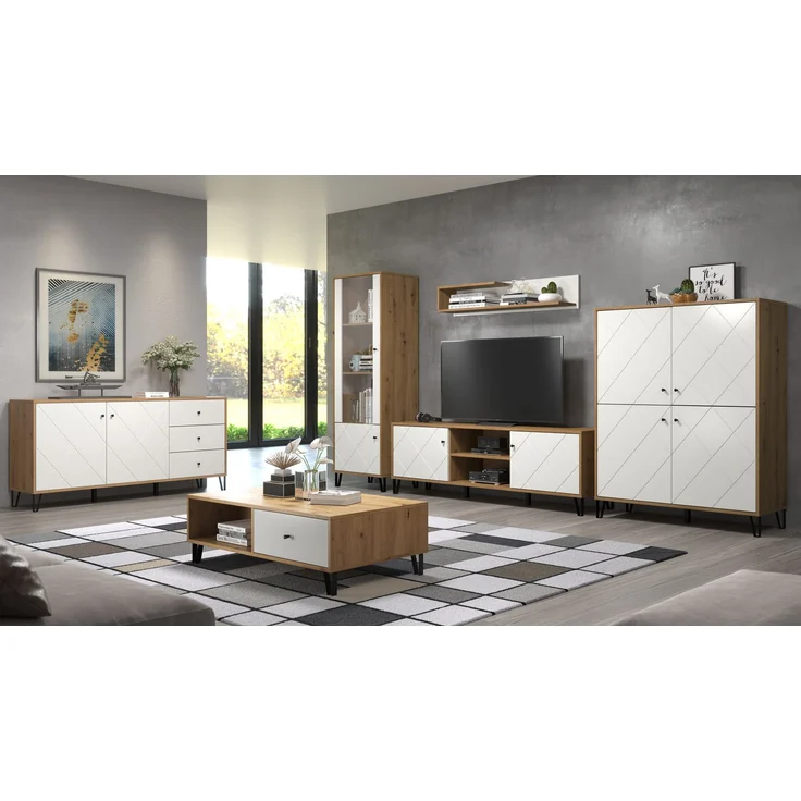 Trendteam 'Touch' Sideboard mit Soft-Close, Eiche Artisan weiß matt, 183 x 76 x 40 cm – Bild 14