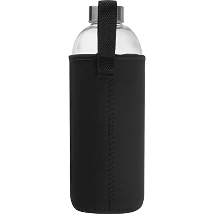 Macma Trinkflasche Trinkflasche aus Glas mit Neoprensleeve / 1000ml / Neoprenfarbe: schwa – Bild 3