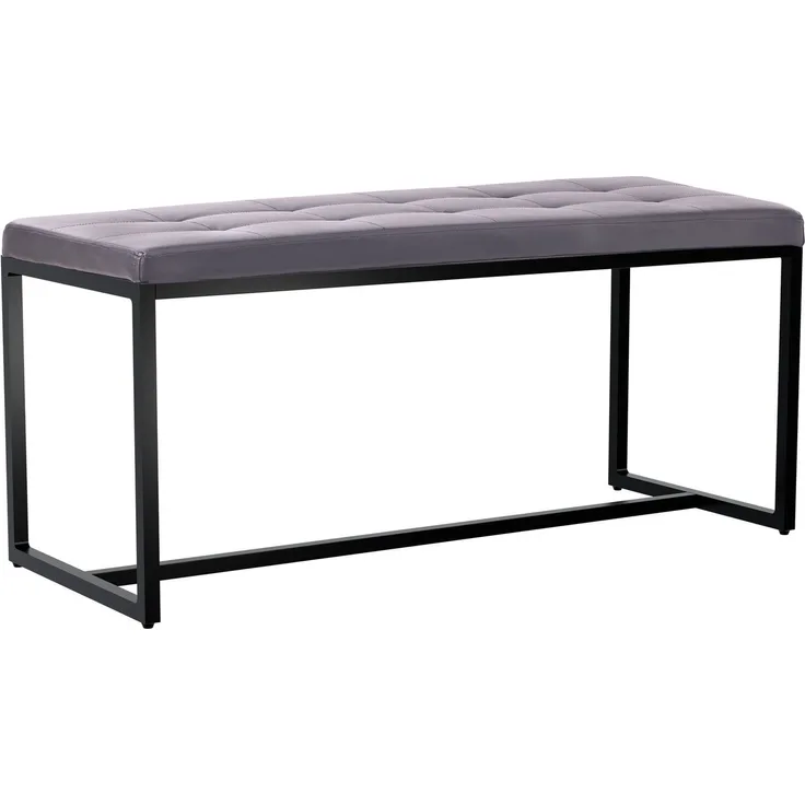 CLP Sitzbank Barci mit Polsterung und schwarzem Eisengestell,grau Kunstleder