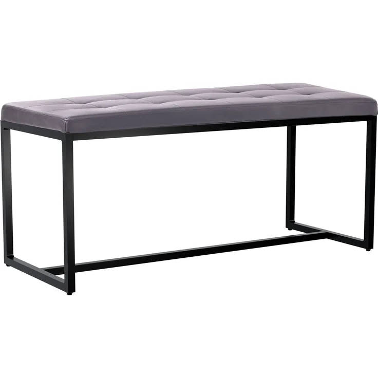CLP Sitzbank Barci mit Polsterung und schwarzem Eisengestell,grau Kunstleder – Bild 1