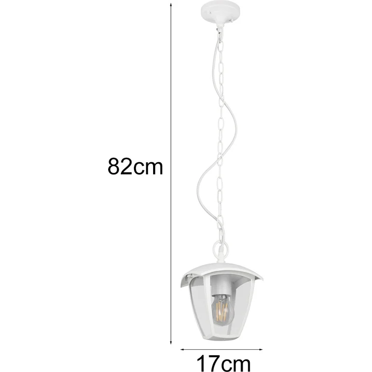 LED Außenhängeleuchte im Landhausstil aus Aluminium Weiß, 17x17cm – Bild 3