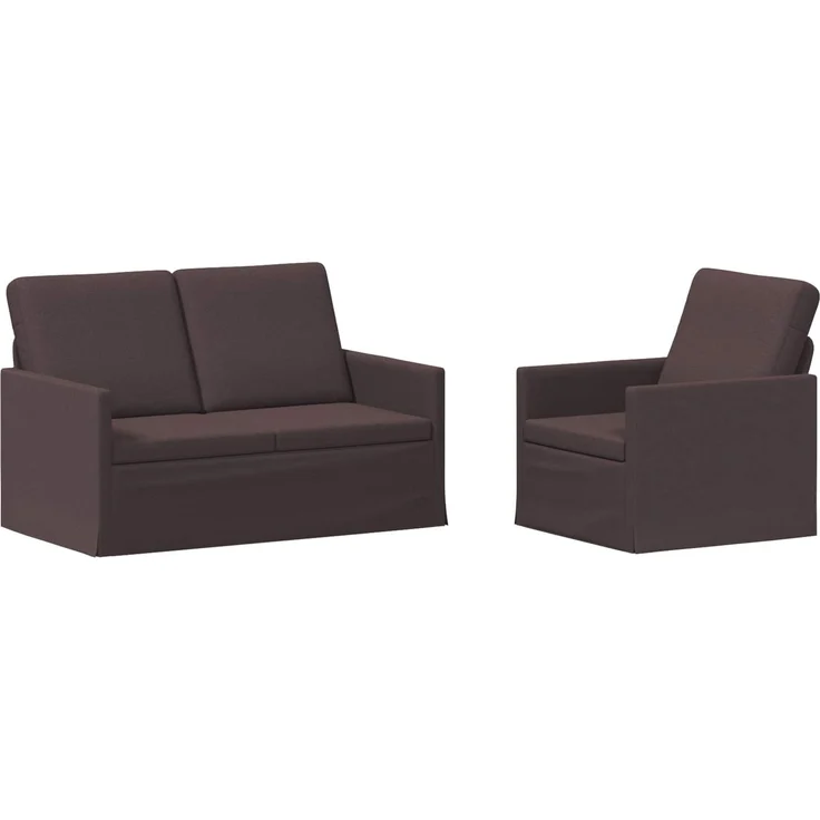vidaXL Sofa-Set 2 pcs Dunkelbraun Stoff 3433138 – Bild 1