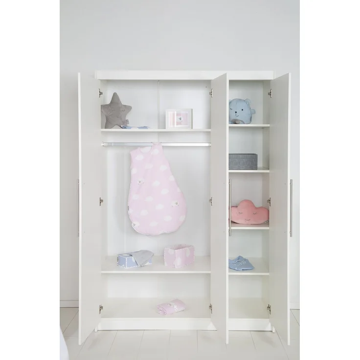 roba Kleiderschrank 'Maren' - 3-türig - Drehtürschrank - 190 x 131 x 52 cm - Weiß – Bild 7