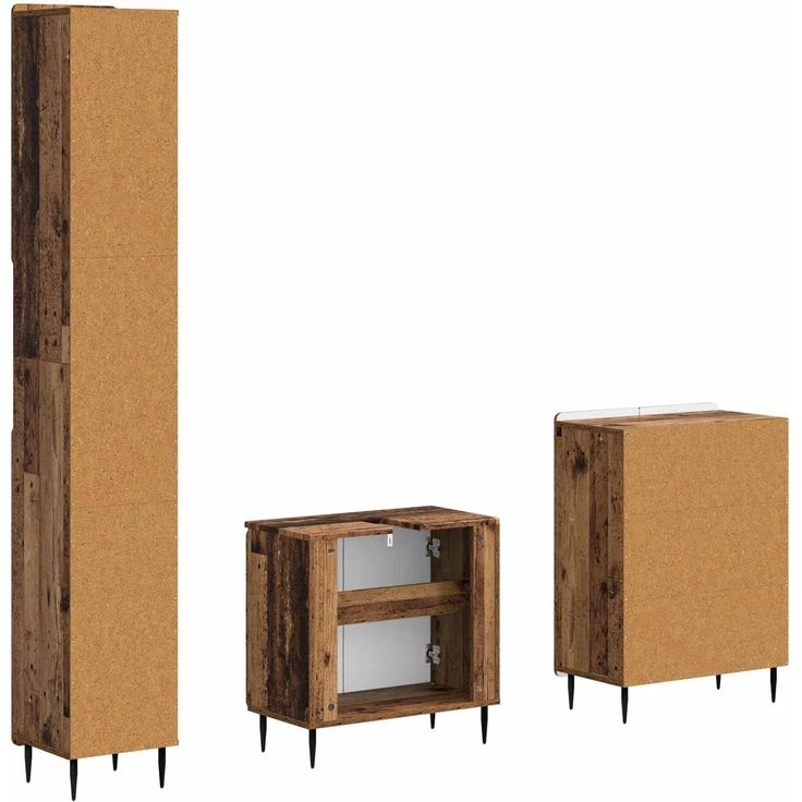 vidaXL 3-teiliges Badezimmer-Schranksystem ZWOLLE Altholz 3417439 – Bild 5