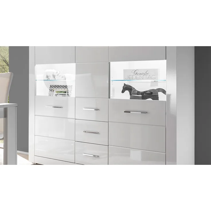 Highboard Bianco - Weiß Hochglanz
