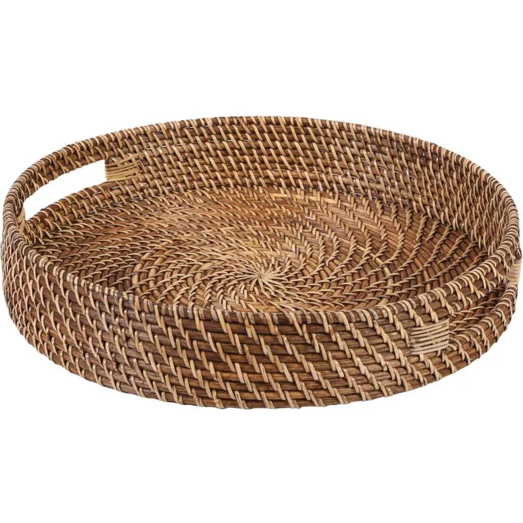 Rattan Tablett Bea rund L – Bild 1