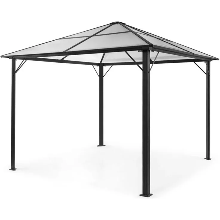 Pantheon Solid Sky Pavillon mit Dach 3x3 m Polycarbonat Aluminium Schwarz
