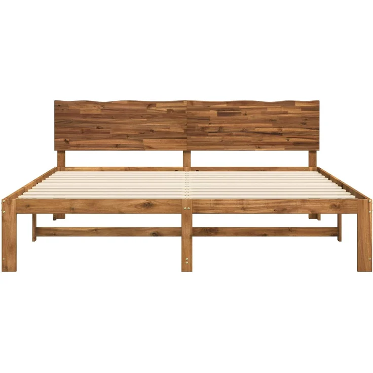 vidaXL Doppelbettgestell mit Kopfteil ROSTOCK Natur 180 x 200 cm 3405456 – Bild 4