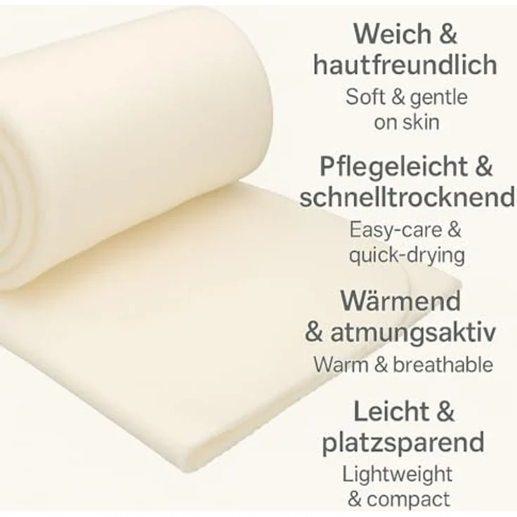 Wohndecke 4 Stück Fleecedecken Kuscheldecken Größe 130x170 cm Farbe creme, Betz – Bild 6