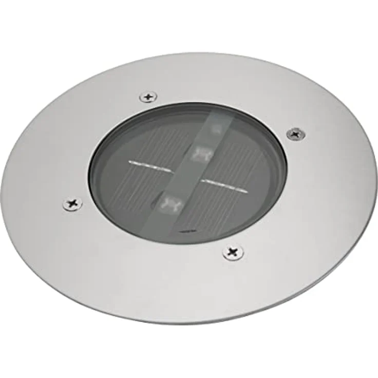 Solar LED Bodeneinbaustrahler CARLO für Außen, Edelstahl rund Ø14cm IP67 – Bild 2