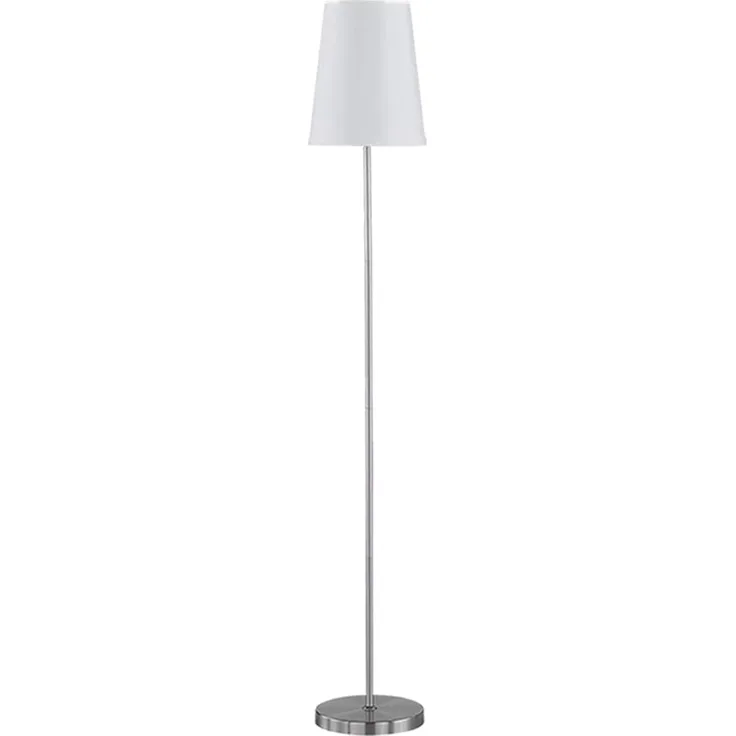 Standleuchte, Metall silber, Stoff weiß, H 150 cm