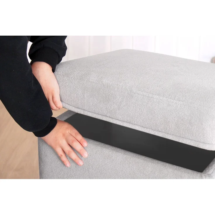 Hanah Home 'Oliver - Grey' Pouffe, Grau, 46 x 43 x 46 cm – Bild 4