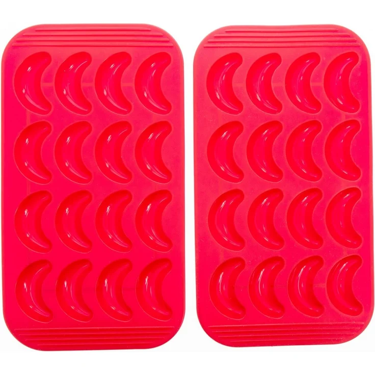 Coolinato Backform Coolinato Silikon Vanillekipferl Set 2tlg. ROT, inkl. Teigschaber – Bild 1