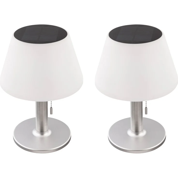 2er Set LED Solar Tischleuchte, Kunststoff, weiß, Höhe 28 cm – Bild 1