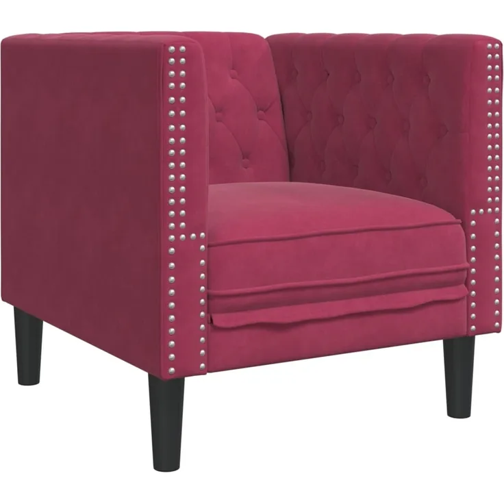vidaXL Chesterfield-Sessel Weinrot Samt 372677