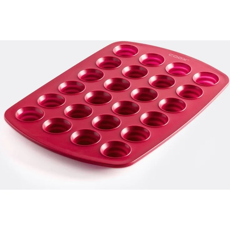 coox Muffinform MINI MUFFINFORM 24er, Antihaft-Eigenschaft, Backofenfest, Gefriertauglich, Platzsparend