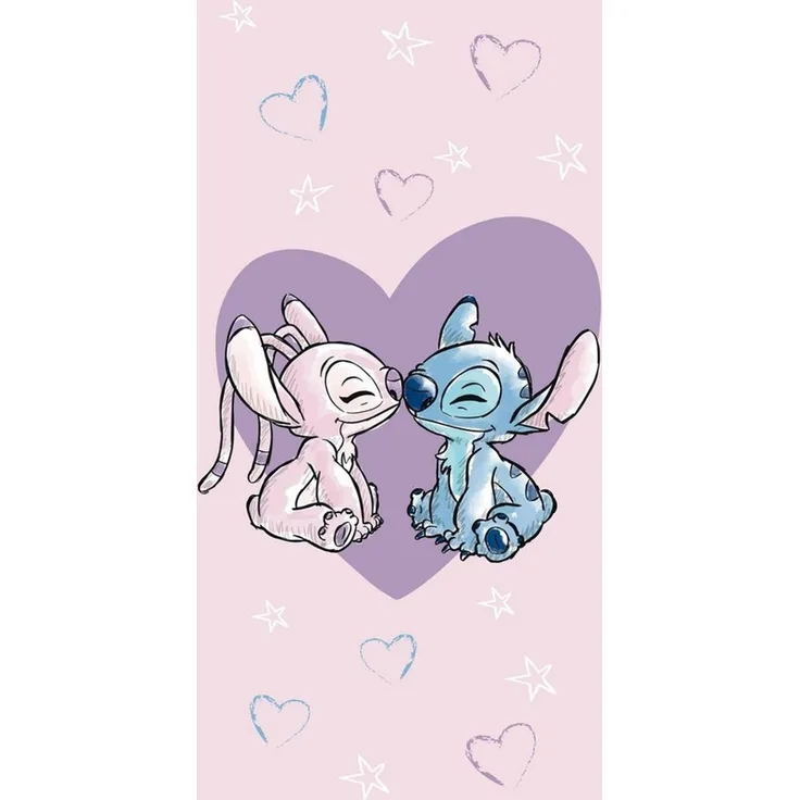 Lilo & Stitch Baumwolle Strandtuch Frottee Badetuch mit Premium Druck, 70x140 cm
