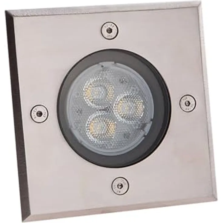 Lampenwelt Lucande LED Bodeneinbauleuchte 'AVA', wasserdicht, Modern, Aluminium, 1-flammig, für Garten, Terrasse und Balkon