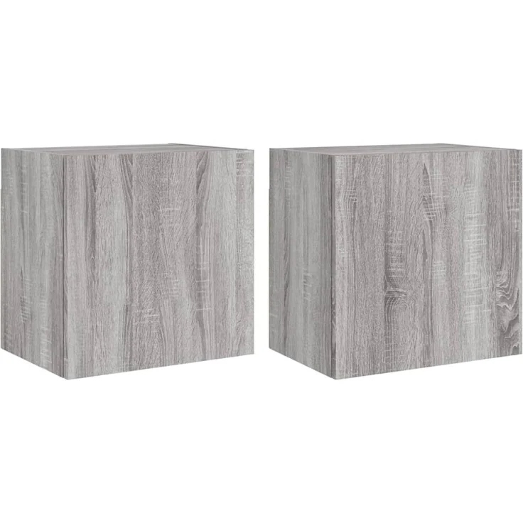 2 pcs TV-Wandschrank, TV Hängeboard Hängeschrank Grau Sonoma 40,5x30x40 cmm Holzwerkstoff – Bild 2