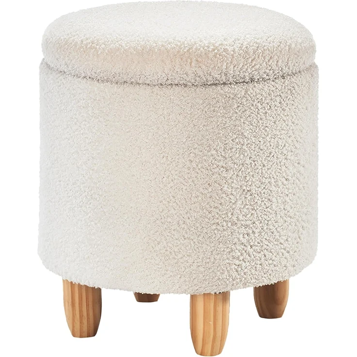 Kobolo Sitzhocker Hocker mit Aufbewahrung UPENDO – Bouclestoff (1 Stück, mit Aufbewahrungsfach) – Bild 1