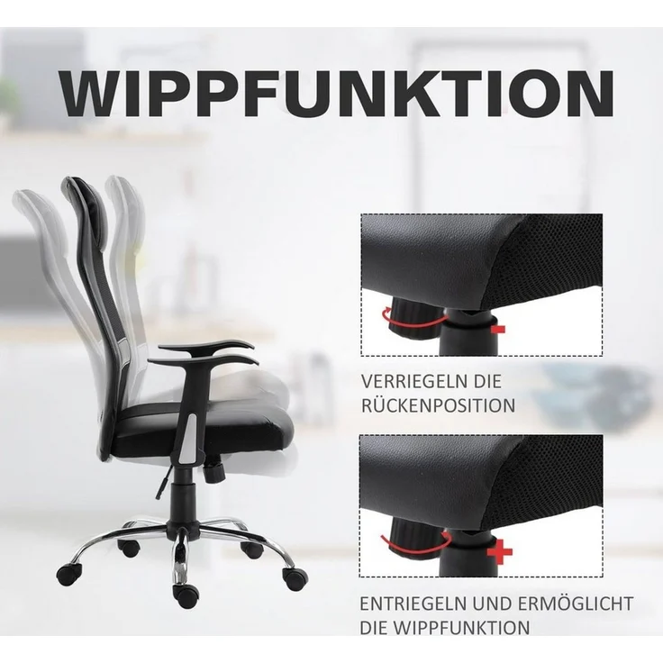 Vinsetto Schreibtischstuhl Bürostuhl ergonomisch – Bild 3
