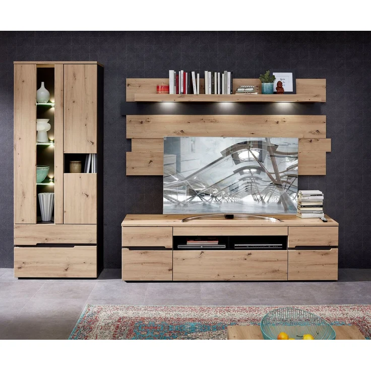 Vitrine MEMPHIS Artisan Eiche Graphit Nachbildung – Bild 5