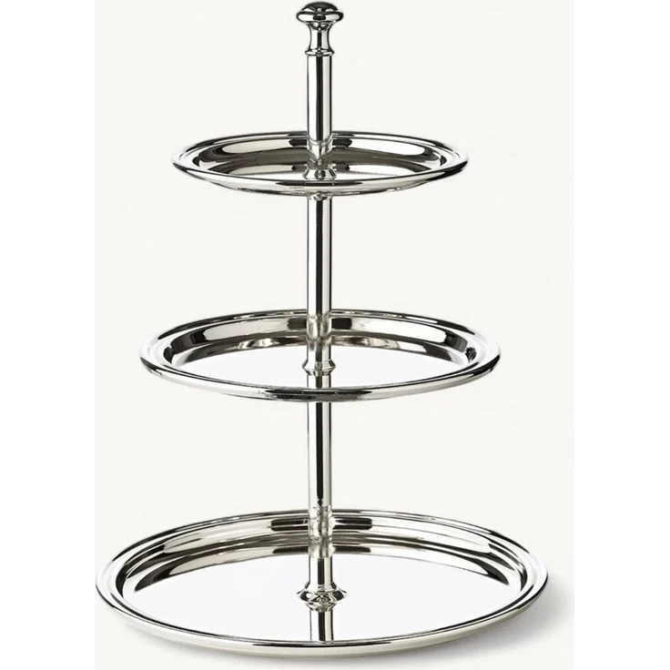 EDZARD Etagere Faden Tea Time (H 30 cm) versilbert anlaufgeschützt, Stahl – Bild 1