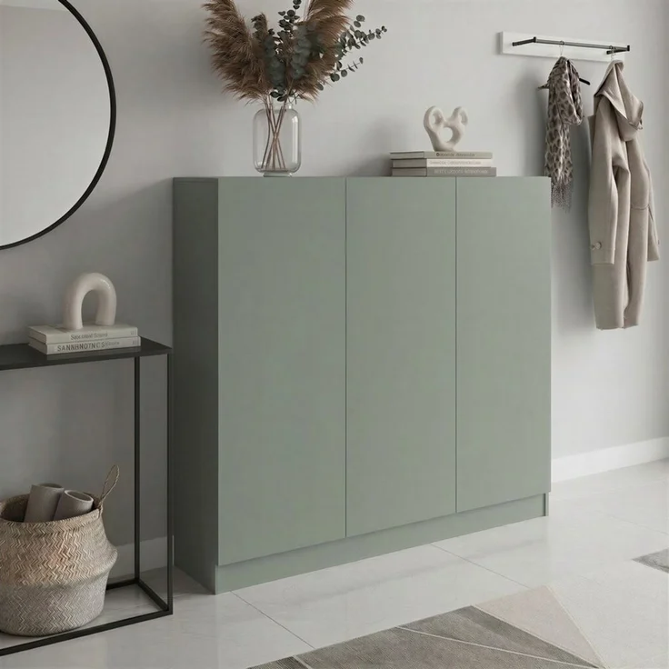 borchardt Möbel Schuhschrank Vaasa, Breite 114 cm, Höhe 120 cm, 12 Fächer viel Stauraum, grifflos mit push-to-open, verstellbare Einlegeböden – Bild 4