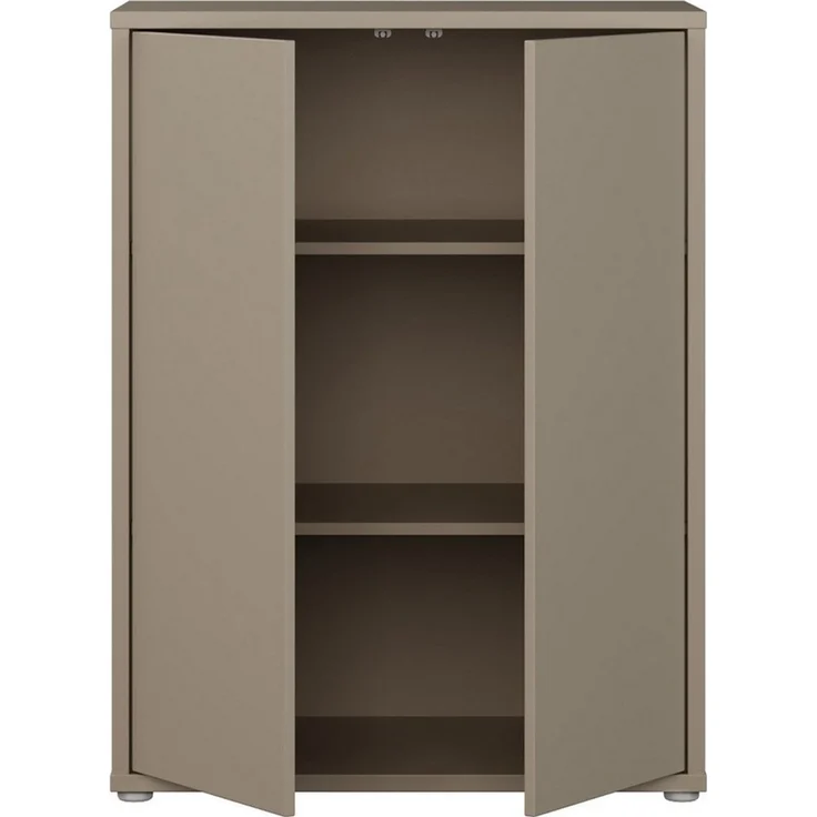 Forte ALICE SPRINGS Kommodenschrank 70 80, modern-minimalistisch, 2-türig, Wohn-/Schlafzimmer, Holzwerkstoff, Taupe, 74,5 cm breit x 99,1 cm hoch x 41,5 cm tief – Bild 3